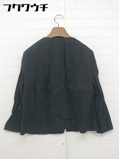 ◇ DRESSLAVE ドレスレイブ リネン混 七分袖 ジャケット サイズ38 ブラック レディース_画像3