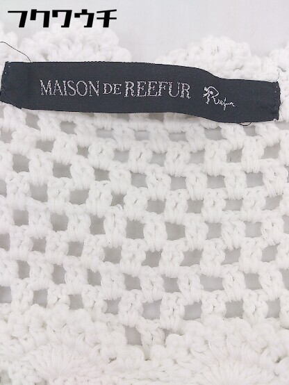 ◇ MAISON DE REEFUR 透かし編み カットソー ショートパンツ セットアップ サイズ38 オフホワイト レディース_画像4
