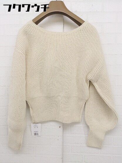 ■ ◎ natural couture NICE CLAUP タグ付き カシュクール 長袖 ニット セーター サイズF ベージュ系 レディース