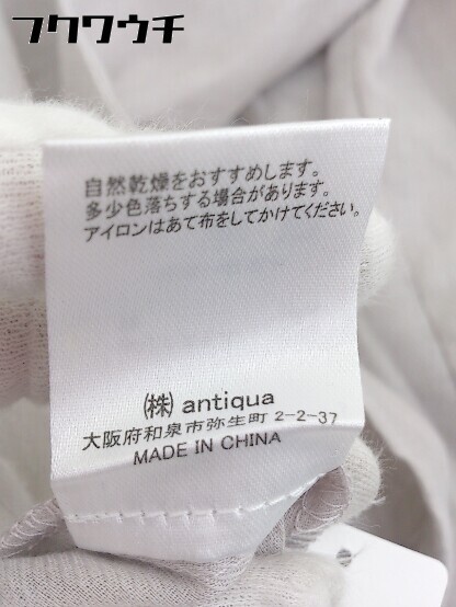 ◇ antiqua patterntorso 薄手 長袖 ロング丈 シャツ コート ライトグレー系 レディース_画像6