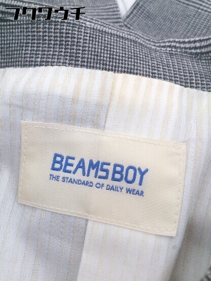 ◇ BEAMS BOY ビームス ボーイ シングル 3B チェック 長袖 ジャケット サイズ1 ブラック グレー レディース_画像4