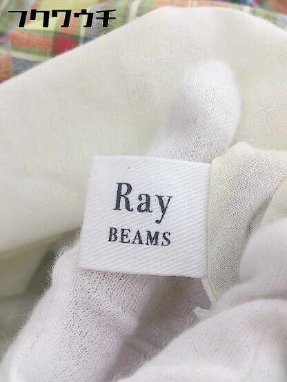 ◇ Ray BEAMS レイビームス チェック ウエストゴム ロング フレア スカート サイズ0 イエロー系 レッド マルチ レディース_画像4