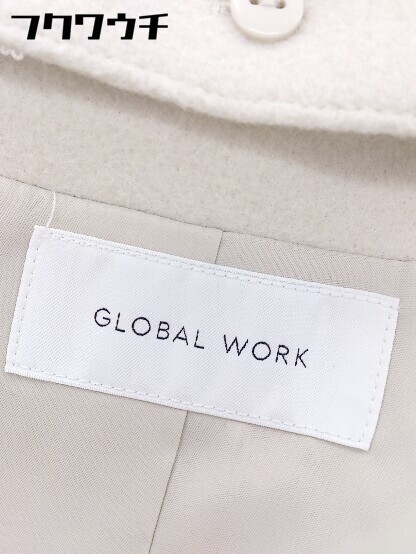 ■ GLOBAL WORK グローバルワーク 2way ジップアップ フード ジャケット コート サイズM ベージュ系 レディースの画像6