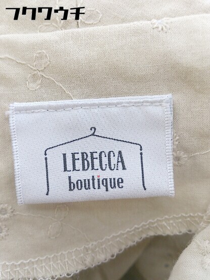 ◇ LEBECCA boutique レベッカ ブティック 刺繍 半袖 ロング ワンピース サイズF ベージュ レディース_画像4