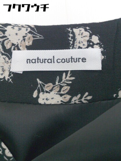 * natural couture NICE CLAUP V шея цветочный принт талия резина длинный рукав длинный One-piece размер F черный бежевый женский 