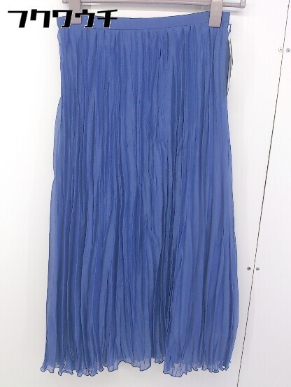 * * NATURAL BEAUTY BASIC tag attaching long Grandam pleated skirt size M blue group lady's 