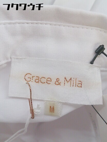 * * * beautiful goods * GRACE&MILA tag attaching frill long sleeve shirt blouse size M white lady's 