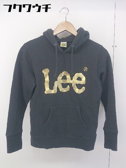 ◇ Lee Lee Logo Матовая спина Пуловер с длинным рукавом Толстовка с капюшоном Размер S Темно-серый Золото Женский