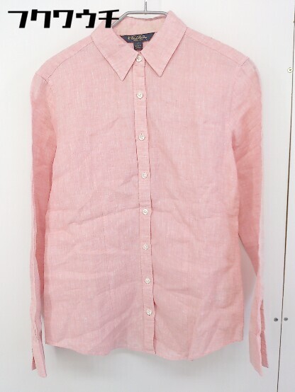 ◇ Brooks Brothers ブルックス ブラザーズ リネン100% 長袖 シャツ サイズ0 ピンク系 レディース_画像1