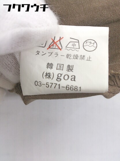 ◇ ◎ G.O.A ゴア ベルト付 長袖 膝丈 シャツ ワンピース ブラウン レディース_画像6