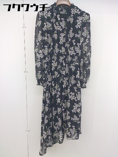 * * beautiful goods * * CECIL McBEE tag attaching floral print flower long sleeve long One-piece size M black white lady's 