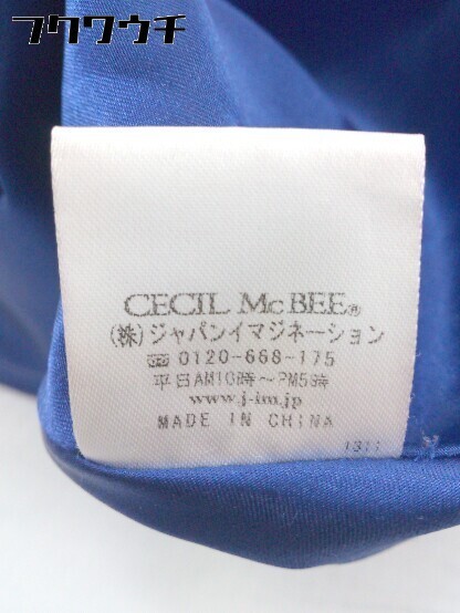 ■ ◎ CECIL McBEE セシルマクビー ウエストリボン付き 長袖 コート サイズM ブルー系 レディース_画像6