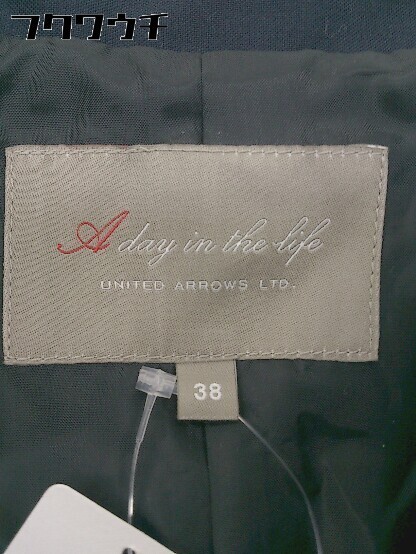 ◇ A day in the life UNITED ARROWS シングル1B 長袖 テーラードジャケット サイズ38 ネイビー レディース_画像4