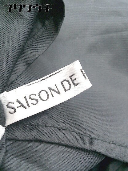 ◇ SAISON DE PAPILLON ニット レース 長袖 膝下丈 ワンピース サイズL ブラック レディース_画像6