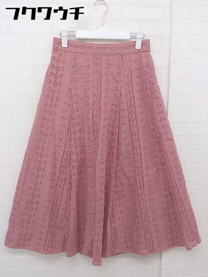 ◇ PROPORTION BODY DRESSING 総刺繍 ロング フレア スカート サイズ 3 ピンク レディース_画像1