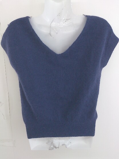 * * * beautiful goods * PROPORTION BODY DRESSING tag attaching Anne gola.V neck knitted sweater size F navy lady's 