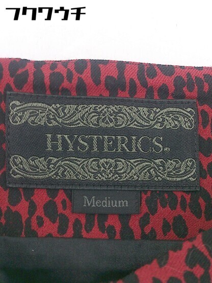 ◇ ●美品● ◎ HYSTERICS タグ付 定価2.7万 豹柄 レオパード 膝下丈 タイト スカート サイズM レッド ブラック レディース_画像4