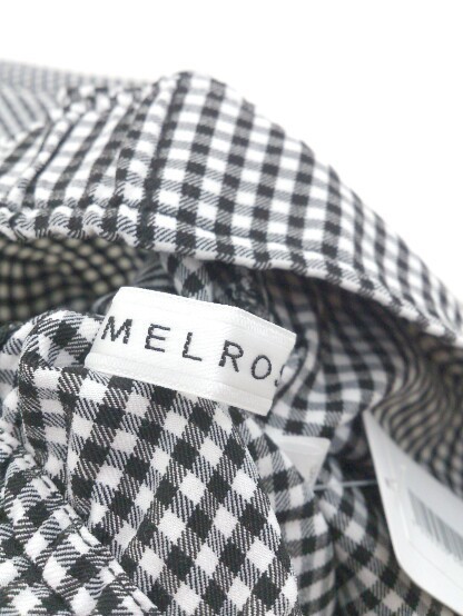◇ MELROSE メルローズ ギンガムチェック ロング フィッシュテール スカート ブラック ホワイト レディース_画像4
