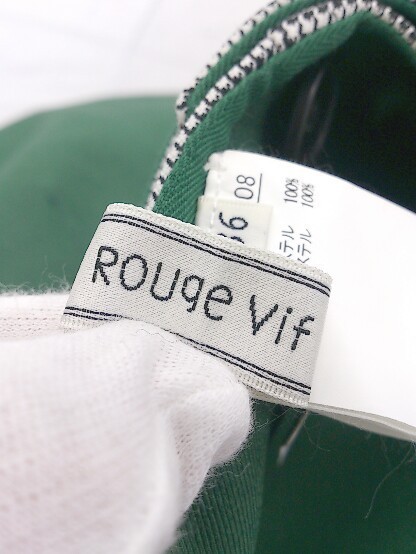 ◇ Rouge vif ルージュ ヴィフ 千鳥格子 スリット 膝下丈 タイト スカート サイズ36 ブラック ホワイト レディース_画像6