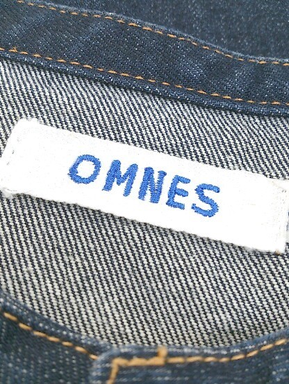 ◇ OMNES オムネス スタンドカラー 長袖 デニム ジャケット Gジャン サイズ1 インディゴ レディース_画像4
