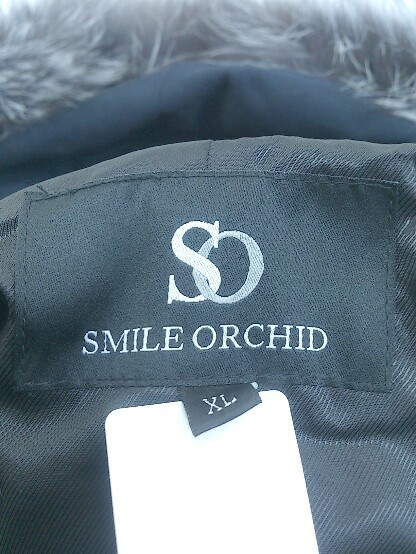 * SMILE ORCHID Smile o- Kid голубой мех лисы длинный рукав Mod's Coat размер XL темно-синий женский 