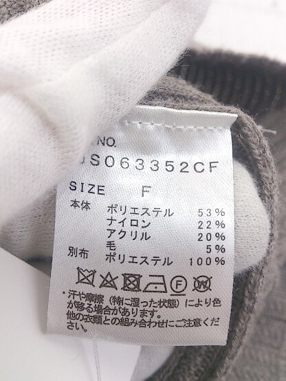 ◇ JEANASIS ジーナシス スリット 長袖 ニット セーター サイズF チャコールグレー レディース_画像5