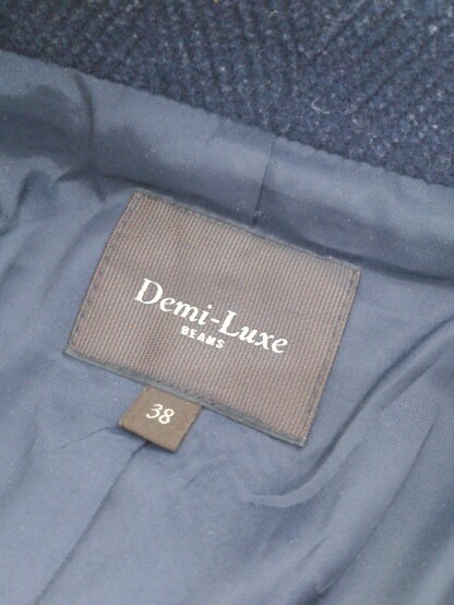 ■ Demi-Luxe BEAMS デミルクス ビームス ジップアップ 長袖 コート サイズ38 ネイビー レディース_画像4