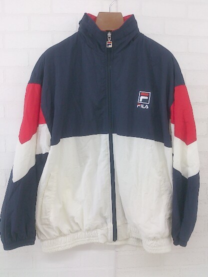 ◇ FILA フィラ 長袖 ジップアップ ジャケット サイズF ネイビー系 レッド系 ホワイト レディース_画像1