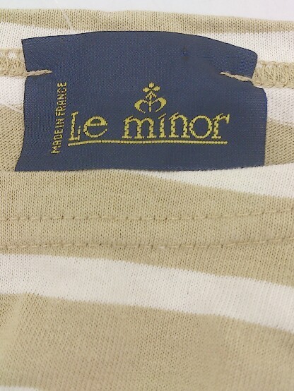 * Le Minor Le Minor border long sleeve cut and sewn beige white lady's 