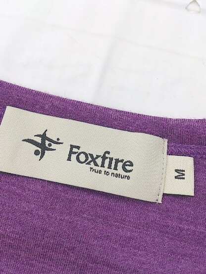 ◇ Foxfire フォックスファイヤーwクス 刺繍ロゴ 長袖 Tシャツ カットソー サイズM パープル グレー レディース_画像4