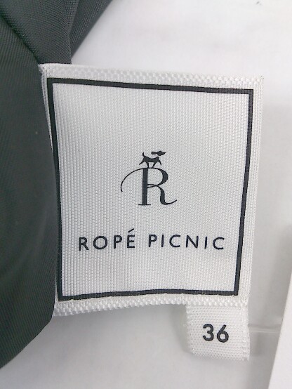 ◇ ROPE PICNIC ロペピクニック チェック ノースリーブ ミニ ワンピース サイズ36 ブラック グレー マルチ レディース_画像4