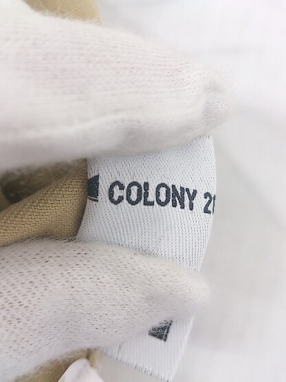 ◇ ◎ ●未使用● COLONY 2139 コロニー トゥーワンスリーナイン ノーカラー 長袖 コート サイズF ベージュ レディース_画像4