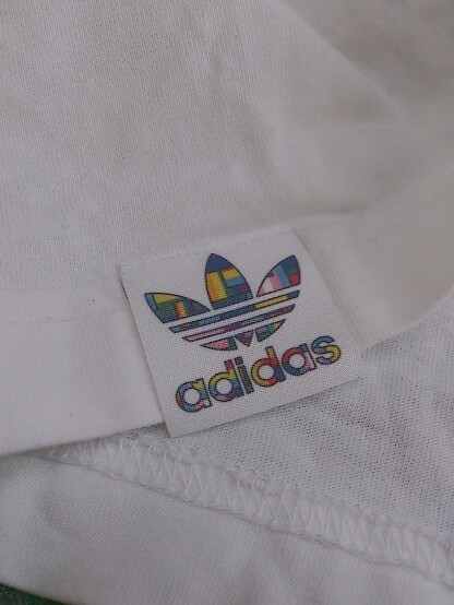 ◇ adidas アディダス Originals トレフォイル 半袖 Tシャツ カットソー サイズ M ホワイト ブルー マルチ レディース_画像5