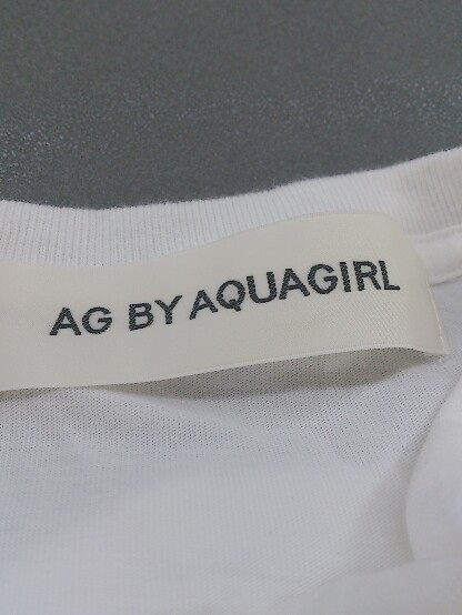 ◇ AG BY aquagirl アクアガール 丸首 ビックシルエット 長袖 Tシャツ カットソー サイズM ホワイト レディースの画像4