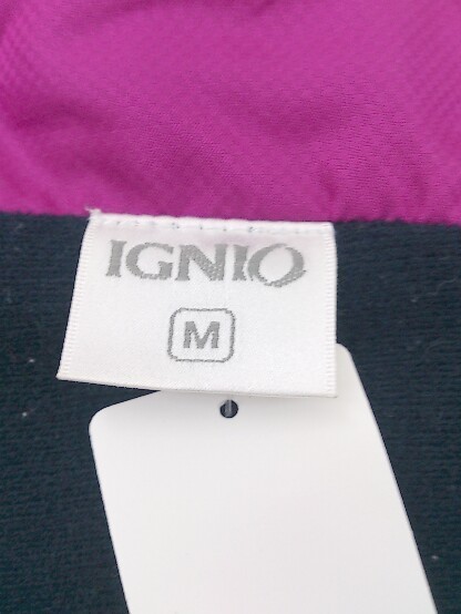 ◇ IGNIO イグニオ 刺繍ロゴ 長袖 ジャケット サイズM ネイビー ピンク レディース_画像4