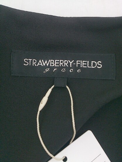 ◇ ◎ STRAWBERRY FIELDS ストロベリーフィールズ タグ付 ノースリーブ 膝丈 ワンピース ブラック レディース_画像4