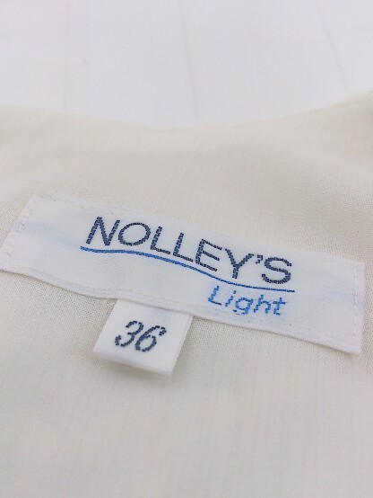 ◇ ◎ NOLLEY'S Light ウエストリボン付 切り替え ノースリーブ 膝丈 ワンピース サイズ36 ベージュ系 ブラック レディース_画像4