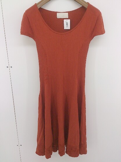 * UNTITLED Untitled knitted short sleeves Mini One-piece size 2 brown group lady's 