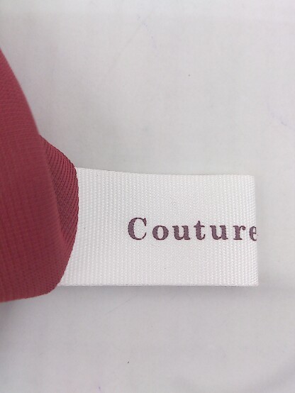 ◇ ◎ couture brooch ウエストゴム ストライプ ニット ロング プリーツ スカート サイズ40 レッド レディース_画像4