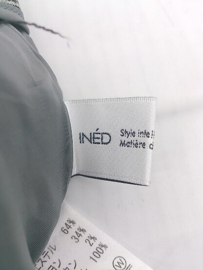 ◇ INED イネド グレンチェック タック テーパードパンツ サイズ 11 グレー ブラック マルチ レディース_画像4