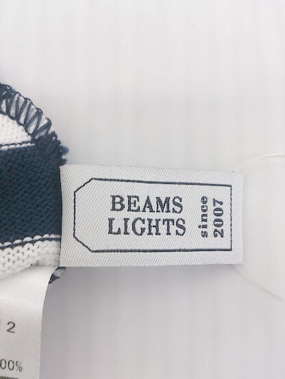 ◇ CHANTECLAIR × BEAMS LIGHTS フランス製 ボーダー 七分袖 Tシャツ カットソー サイズ38 ネイビー ホワイト レディースの画像5