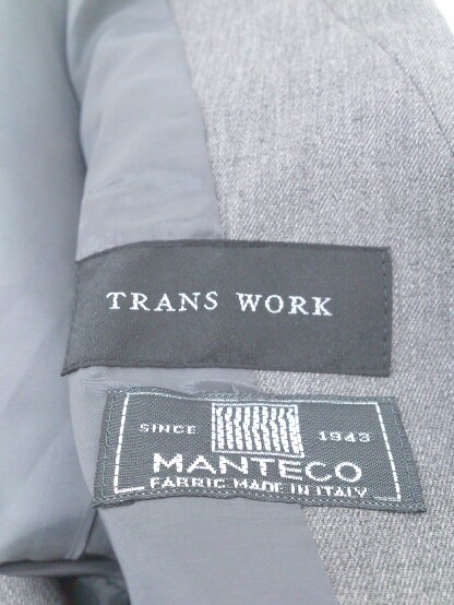 ◇ TRANS WORK トランスワーク シングル1B 長袖 テーラード ジャケット サイズ38 グレー レディース_画像5