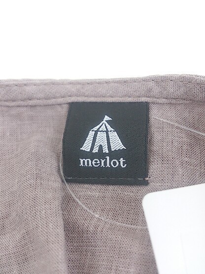 ◇ merlot メルロー リネン混 半袖 膝下丈 ワンピース ピンク系 レディース_画像4