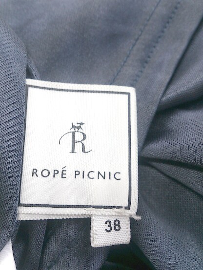 ◇ ROPE PICNIC ウエストゴム チェック ロング プリーツ スカート サイズ38 ブラウン グリーン マルチ レディース_画像6