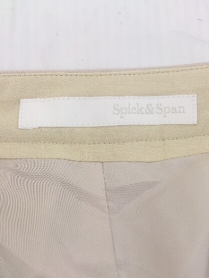 ◇ Spick & Span スピック＆スパン タック 膝下丈 フレア スカート ベージュ サイズ36 レディース_画像4