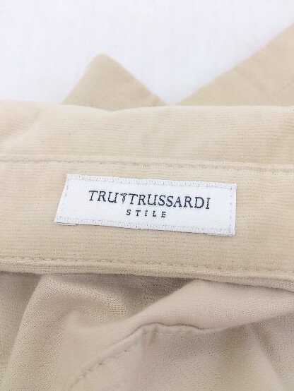 ◇ ◎ TRUSSARDI トラサルディ ウエストリボン 長袖 膝下丈 シャツ ワンピース サイズ 38 ベージュ レディース_画像4