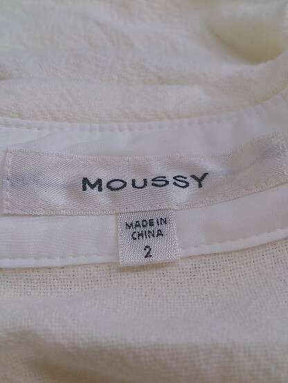 ◇ MOUSSY マウジー 長袖 膝下丈 シャツ ワンピース サイズ2 アイボリー レディースの画像4