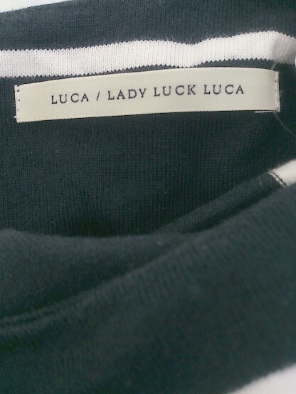 ◇ LUCA/LADY LUCK LUCA ルカ レディラックルカ ボーダー 長袖 カットソー ブラック ホワイト レディース_画像4