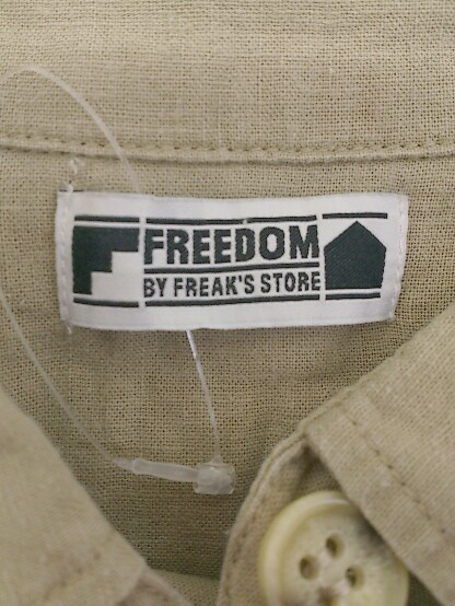 ◇ FREAK'S STORE フリークスストア リネン混 長袖 ブラウス カットソー シャツ サイズF ベージュ系 レディース_画像4