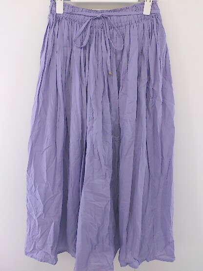* * natural couture NICE CLAUP талия шнур имеется длинный юбка в сборку размер F лиловый серия женский 